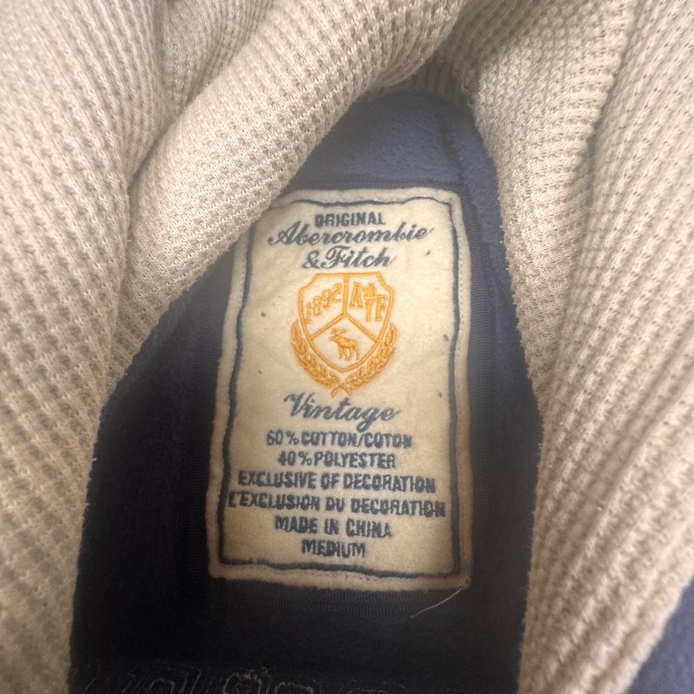 Abercrombie Fitch Blue Graphic Hoodie‎ Sweatshirt Size Medium Cotton - Picture 3 of 6